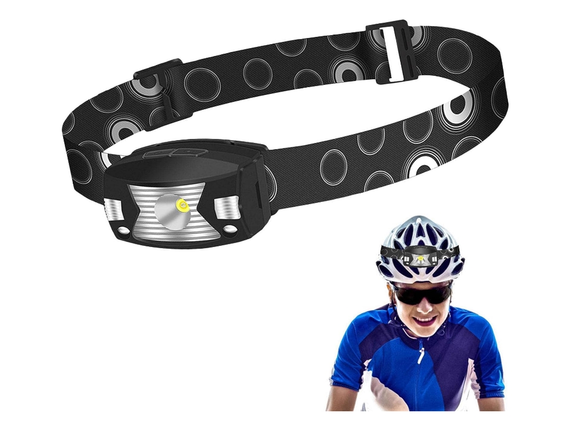 Linterna Frontal Led Ajustable Sensor Ip65 Correr/acampar/senderismo Negro