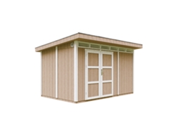 Caseta Jardin paneles a base de Madera LP SmartSide 8,7 m² con Suelo y Baldosas Bituminosas - L279xA412xA237 cm - TIMBELA M904A - TERRA BROWN