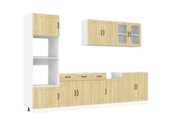 Juego de gabinetes de cocina Lucca Sonoma de 7 piezas, roble, EXCLUSIVO DE LA CASA
