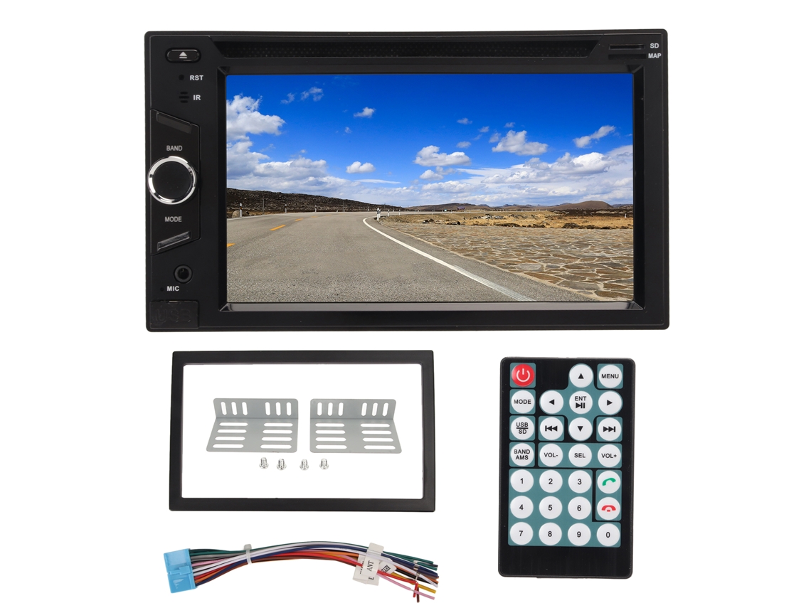 Reproductor de DVD para coche de 6,2 pulgadas con Bluetooth, manos libres, transmisión de música, reproductor multimedia LED, pantalla táctil, reproductor de CD y DVD