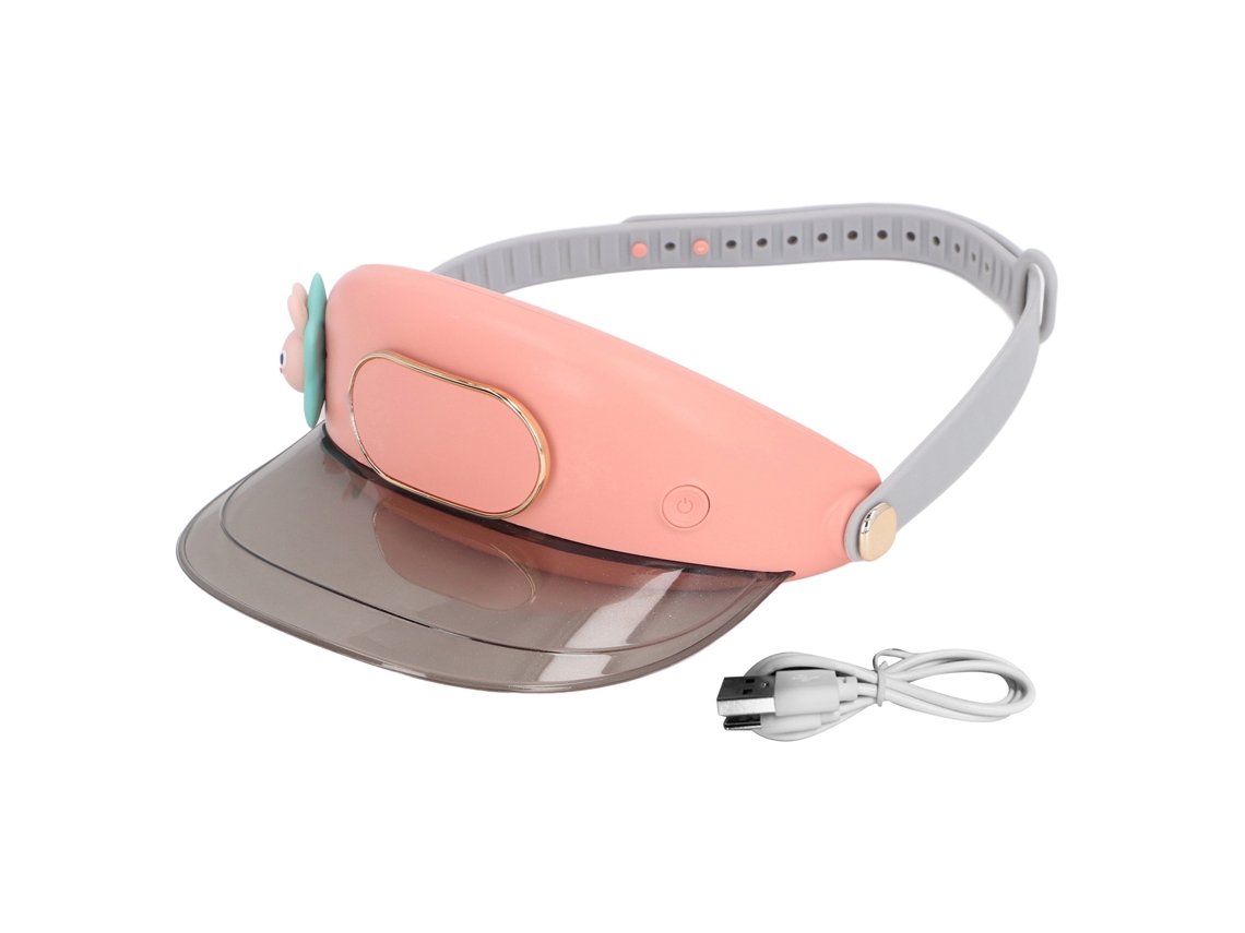 Gorra Con Visera Y Ventilador Sin Aspas, 3 Velocidades Ajustables, Recargable Por Usb, Para Mujeres Y Niños, Con Estampado De Conejito Estrella Rosa.