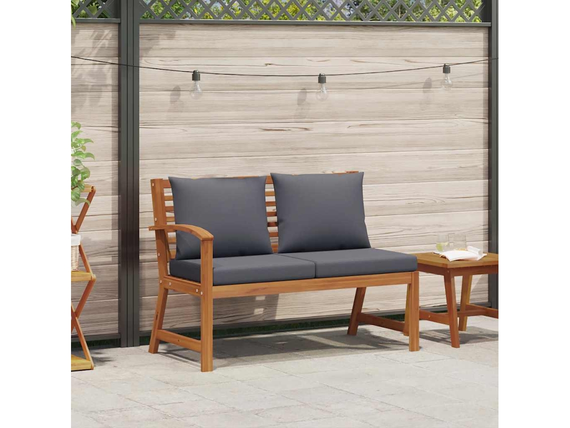 Maison Exclusive - Banco De Jardín Madera De Acacia Y Cojines Gris Oscuro 114,5 Cm