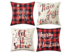 Juego De 4 Fundas De Almohada Navideñas Con Motivos De Copos De Nieve