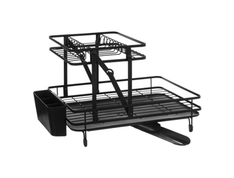 Escurreplatos de 2 pisos - negro