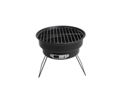 Parrilla portátil de carbón con cuerpo de acero inoxidable para barbacoas al aire libre, acampadas y para usar con leña y carbón.