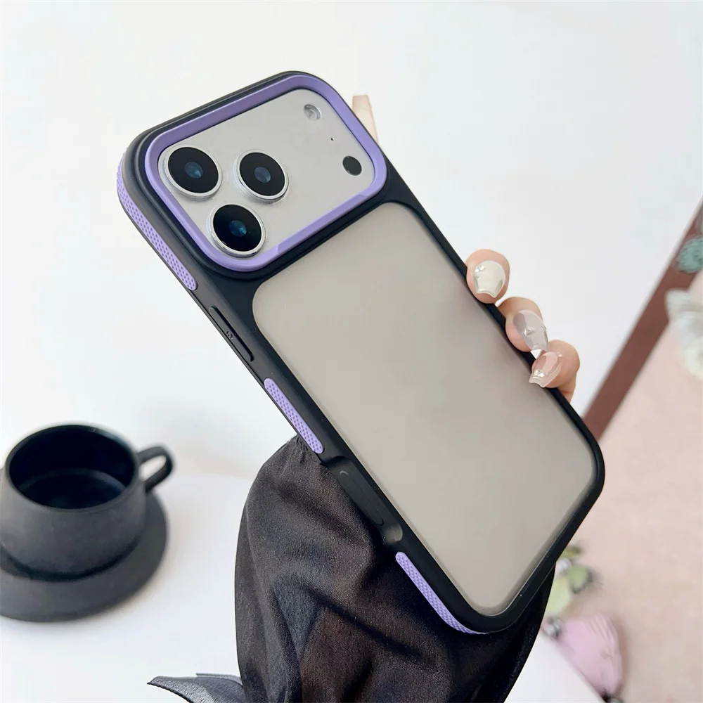 (iphone 16 Pro, Morado) Funda De Lujo Con Acabado Mate, Apta Para Iphone, Carcasa Rígida Semitransparente A Prueba De Golpes.