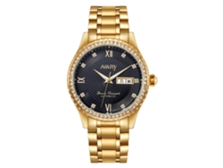 Reloj Unisex Elegante Con Esfera Analógica Redonda Y Correa De Cuero Negro (espejo Azul).