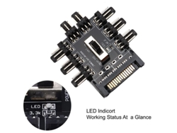 Concentrador De Ventiladores Pwm De 8 Canales Y 3 Pines Para Cpu De Placa Base, Conector Sata Para Refrigeración De Ordenador De Sobremesa