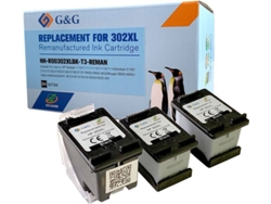 Pack 3 Cartuchos Remanufaturados HP 302XL Negros Eco Saver (F6U68AE / F6U66AE)