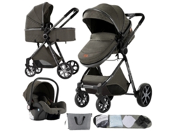 Cochecito de bebé, sistema de viaje 3 en 1, diseño plegable, YV9-Gris Profundo