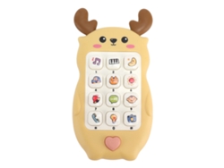 Juguete Teléfono Bebé Interactivo Con Música Y Luces Masticable Educativo Teléfono Inteligente Bebé Amarillo