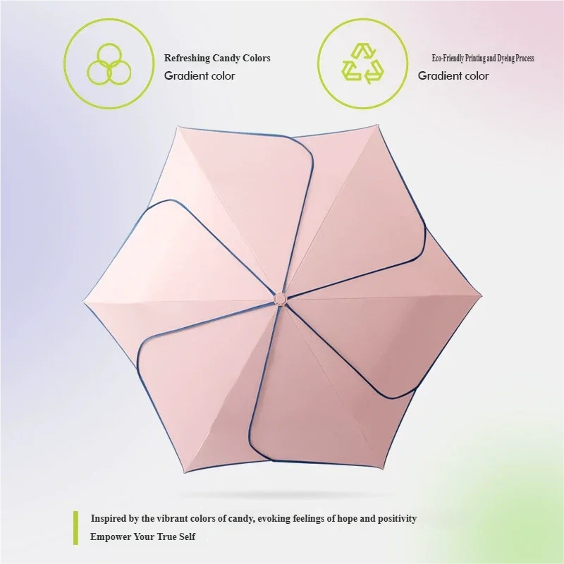 (rosa 6k) Guarda-chuva Manual Estilo Coreano Com Pétalas, Proteção Contra Sol E Chuva, Guarda-chuva Dobrável Reforçado À Prova De Vento