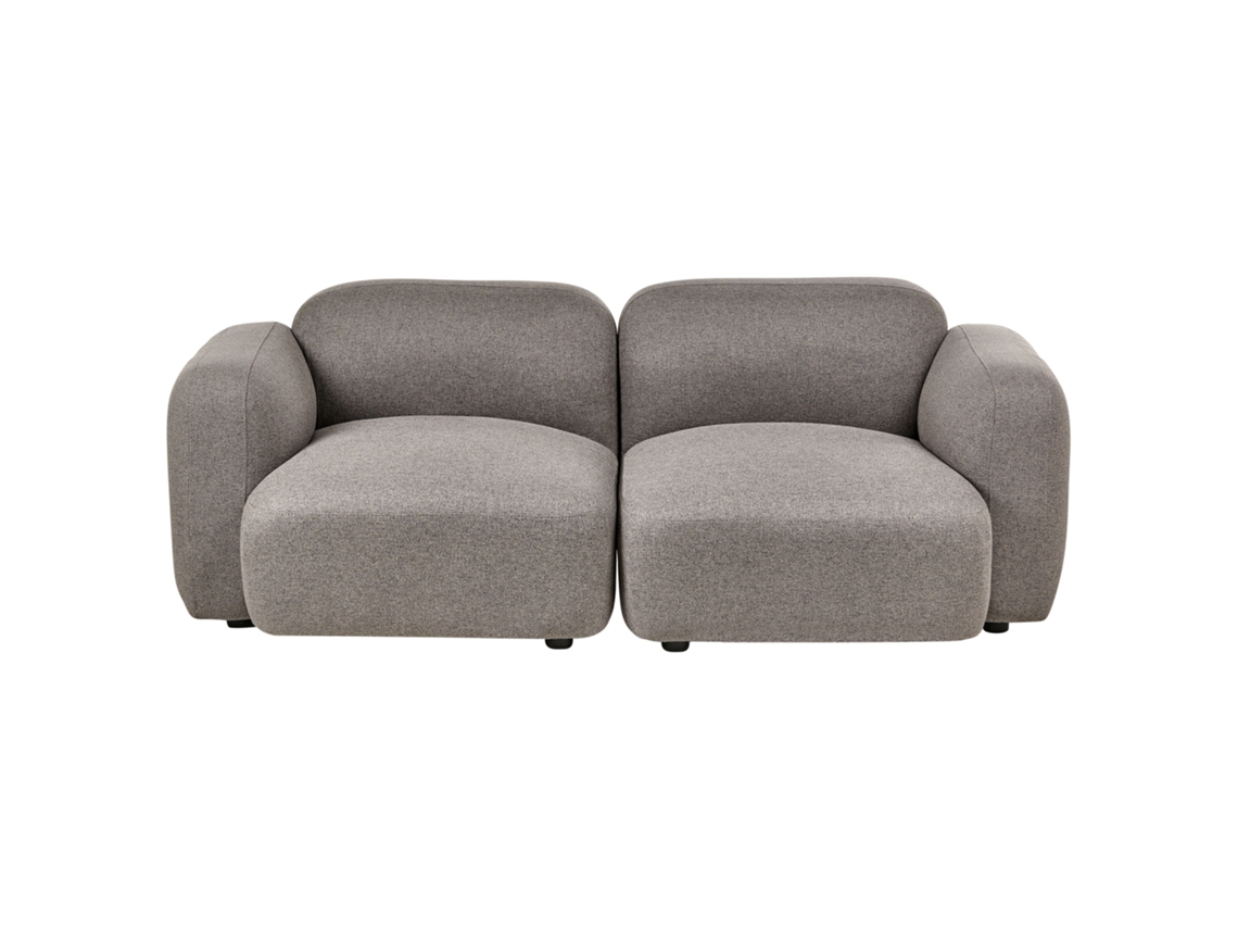 Sofá de 3 plazas Beliani Afoss en tela gris 195x94x71