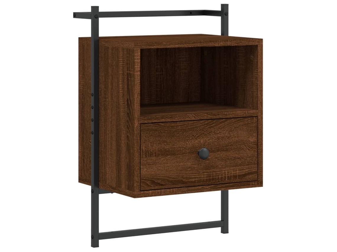 Maison Exclusive - Mesita De Noche De Pared Marrón Roble 40x30x61 Cm