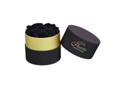 7 rosas naturales preservadas negras LOVE Flowers - Colección Gold Circle Rose