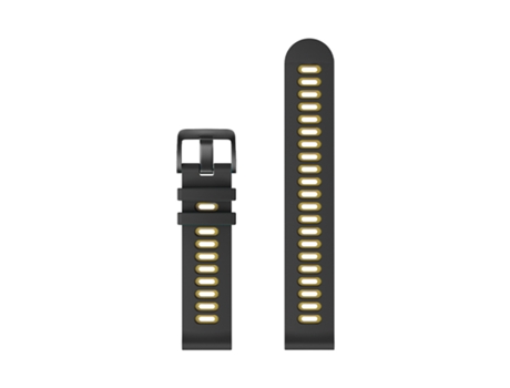 Pulseira de relógio de silicone para Garmin Forerunner 245 Huawei/Huami NegroAmarillo 20 mm