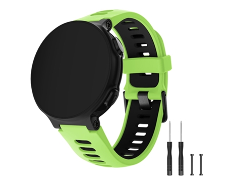 Correa de Silicona hebilla negra con bielas para Garmin Forerunner 735XT 220 230 235 620 630 - verde/negro