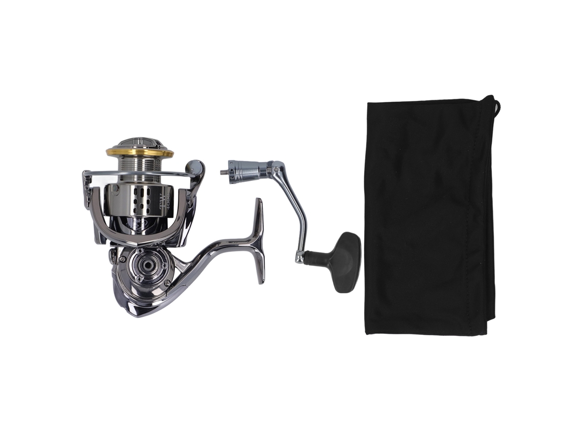 Carrete Giratorio Metálico Tw4000 5.5:1 De Aluminio Para Pesca En Agua Dulce Y Salada Con Empuñadura Y Bolsa De Almacenamiento.