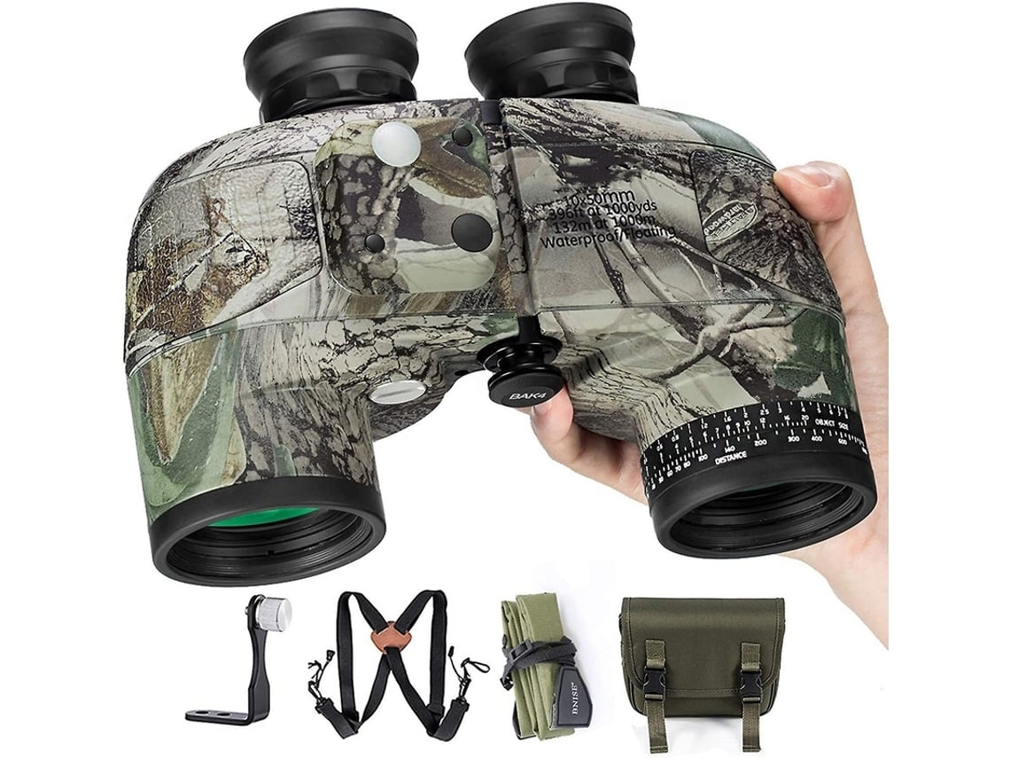 Binóculos 10x50 Para Adultos Safári De Observação Da Vida Selvagem Bússola Integrada E Telêmetro Com Cinta Torácica Camuflagem Militar De Facpoet