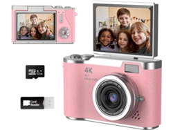 Cámara digital infantil de 48 MP, 1080p, con tarjeta SD de 32 GB para niños y niñas de 3 a 12 años, color rosa Siurn