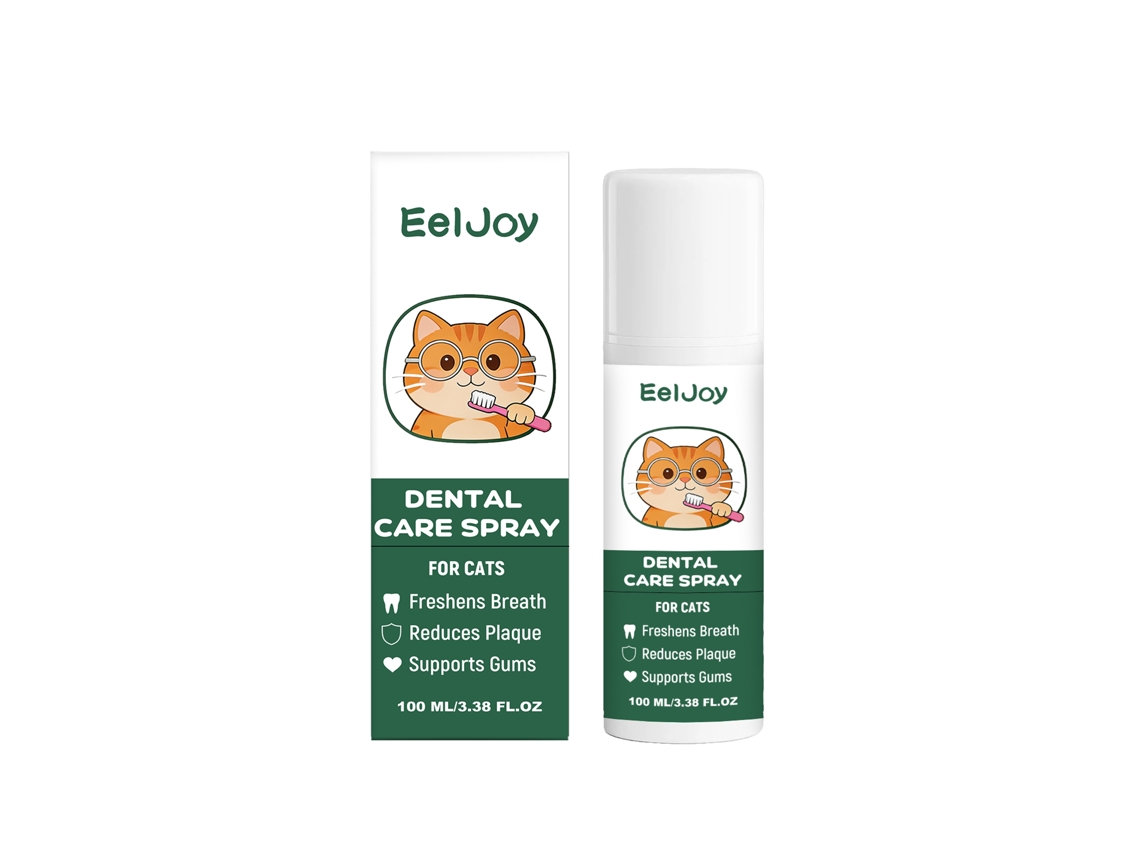 Spray de higiene bucal Eeljoy para gatos: elimina el mal olor y refresca el aliento.