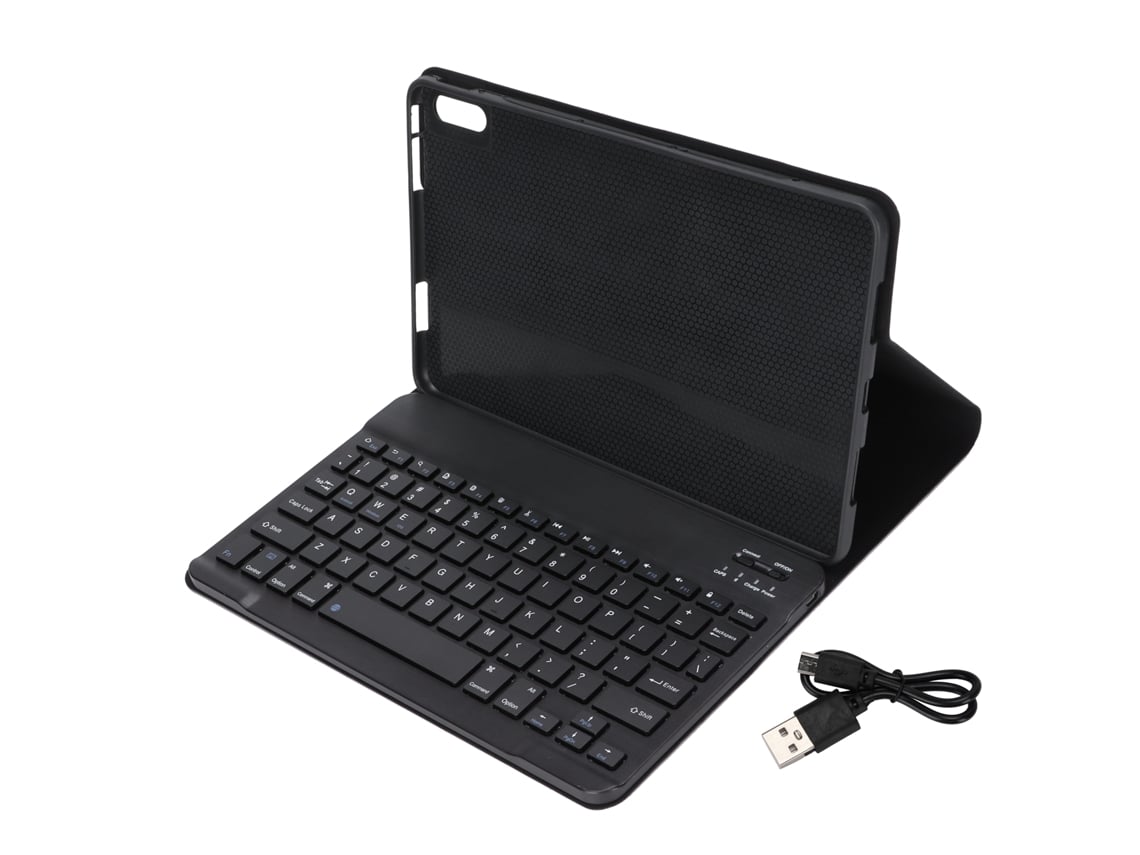 Teclado Sem Fio 10 Polegadas Com Teclas Quadradas Para Huawei Matepad 10.4 Polegadas Capa De Couro Protetora Preta