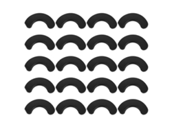 Omni-20 Peças de Suporte Antichoque para Halteres, Protetor de Piso Durável para Academia e Lar 7x3,8x0,4cm Preto