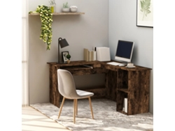 Escritorio | Mesa | Escritorio de esquina 120x140x75cm Madera de roble ahumado y derivados