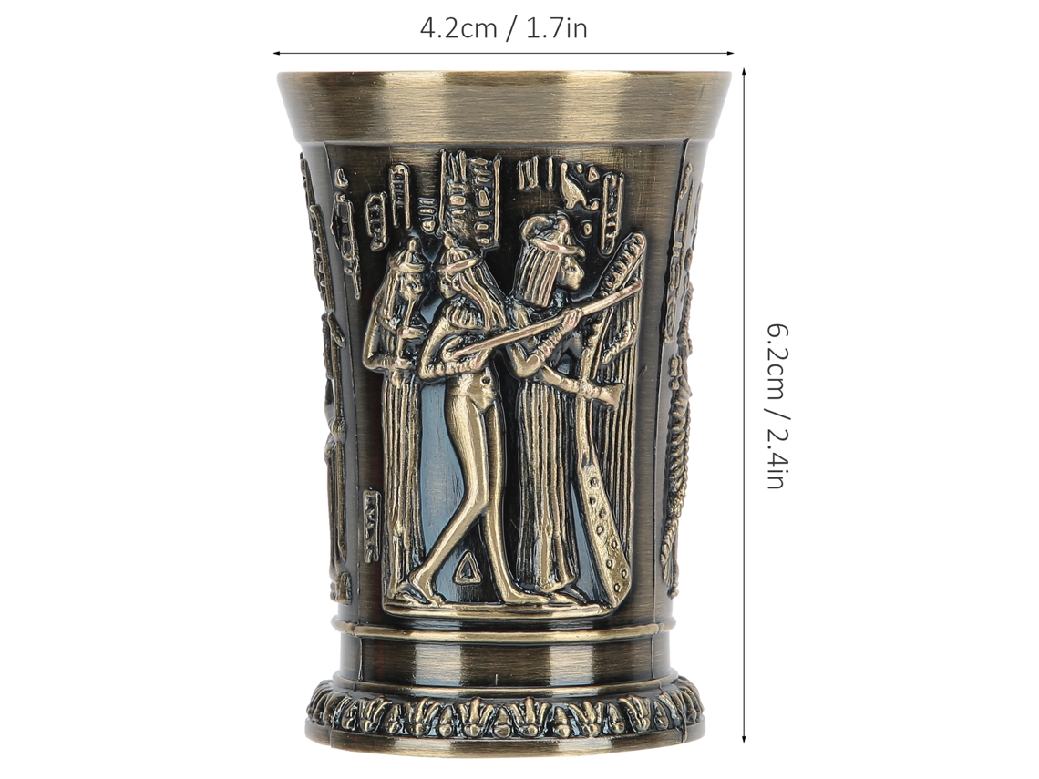Copa De Bronce Egipcia Antigua, Hecha A Mano, Ideal Para Colección Y Decoración.