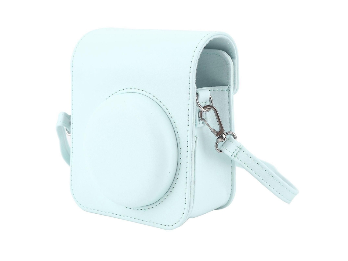 Bolsa protectora para minicámara instantánea, estuche de PU con correa ajustable para el hombro para cámara Fujifilm Instax Mini 12, verde menta. TAISHENGDA