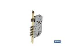 Cerradura embutir 4 b-redonda+cerradero d85 e50 latón (p/madera)