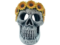 Calavera Decorativa Gótica Con Patrones, Modelo De Calavera Humana Para Halloween Y Fiestas.