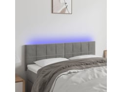 Cabecero Con Led De Terciopelo Gris Claro 144x5x78/88 Cm