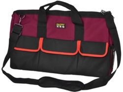 Bolso Portaherramientas De Nailon Oxford Con Cremallera Negra Y Roja Para Alicates Y Martillo