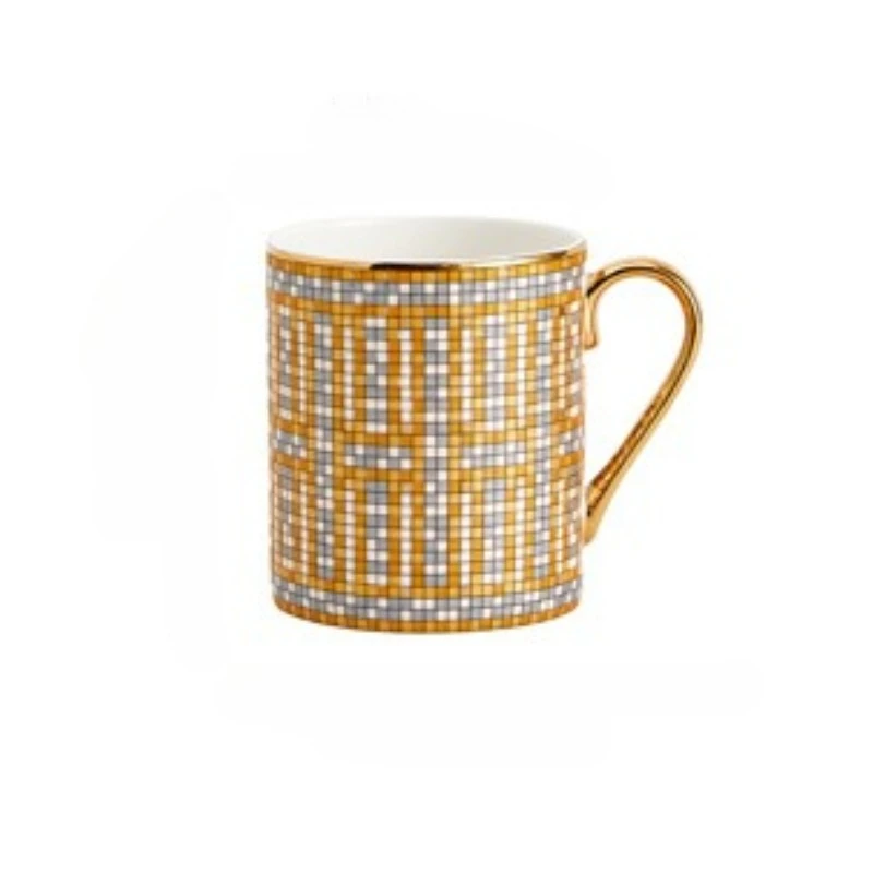 (estilo D 350 Ml) Taza De Café/oficina De Cerámica Dorada Pintada A Mano De Lujo