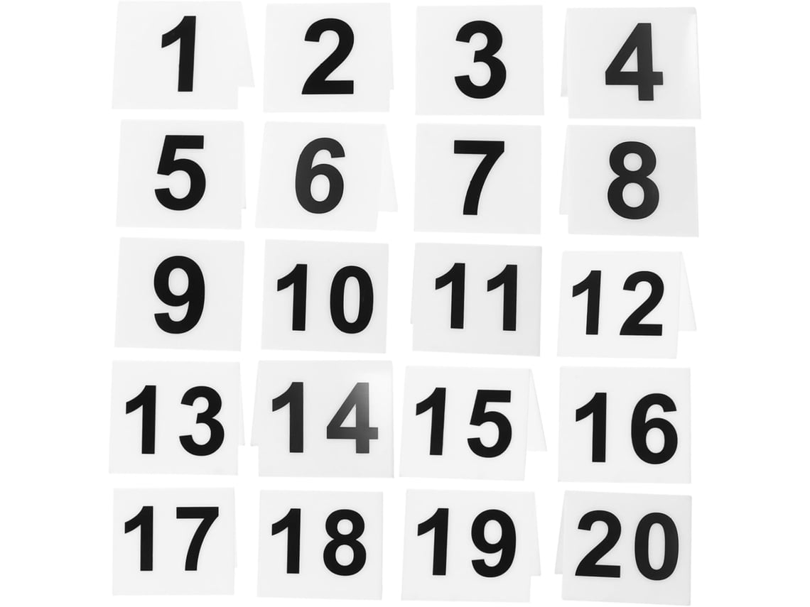 Juego De 20 Números De Mesa Acrílicos De Doble Cara De 5,5 X 6 Pulgadas.