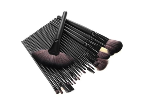 24x Pinceles de Maquillaje - Negro