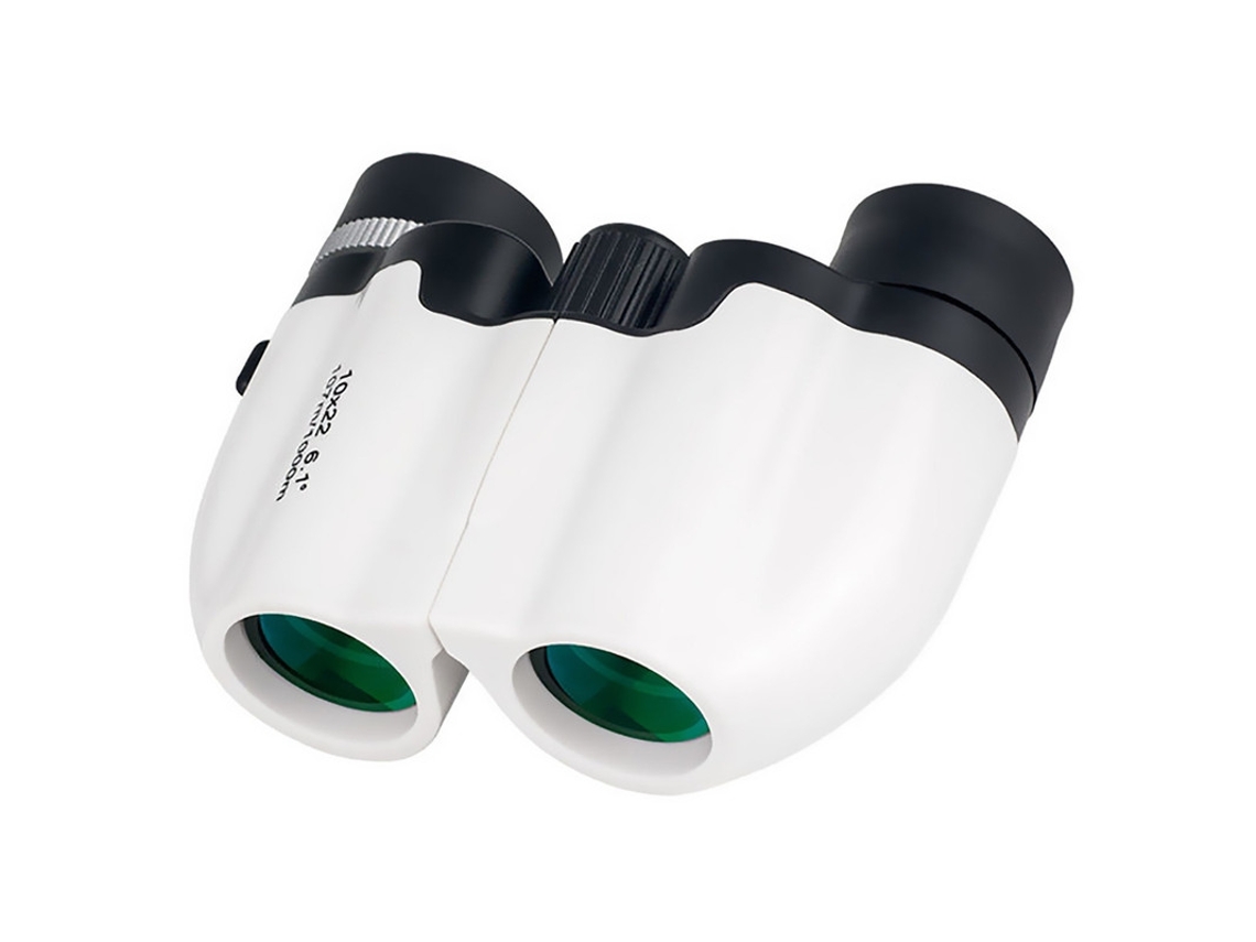 Binoculares de fácil enfoque, telescopio compacto de mano para observación de aves, viajes y turismo (Bestvite, blanco)