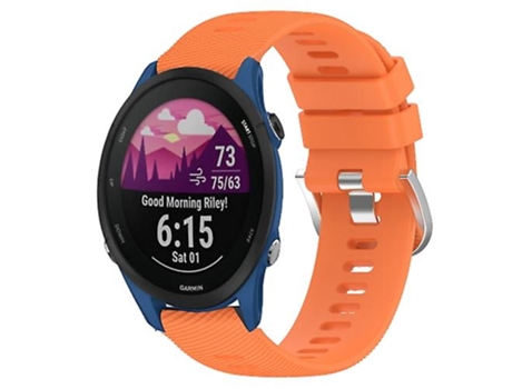 Correa De Reloj Inteligente Para Garmin Forerunner 255S, Banda De Reloj De Silicona De Color Sólido Naranja De 18Mm VENISYMLIS