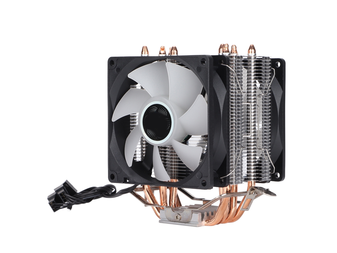 Ventiladores De Refrigeración De Cpu De Computadora Rgb 90mm 3pin 4 Tubos De Calor Fan Dual Silencioso