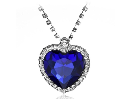 Collar de corazón azul rosa amor para siempre colgante garker fash