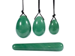 Huevo Yoni De Jade Para Entrenar Los Músculos Pélvicos Femeninos, Cuarzo Verde Natural Con Varita De Masaje.