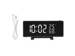 HURRISE Reloj Despertador Digital LED con Proyección en 3 Colores Radio FM Tiempo Temperatura Humedad