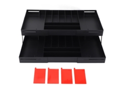 Organizador De Cajones Plegable Multifuncional De Varios Niveles Para Escritorio - Negro