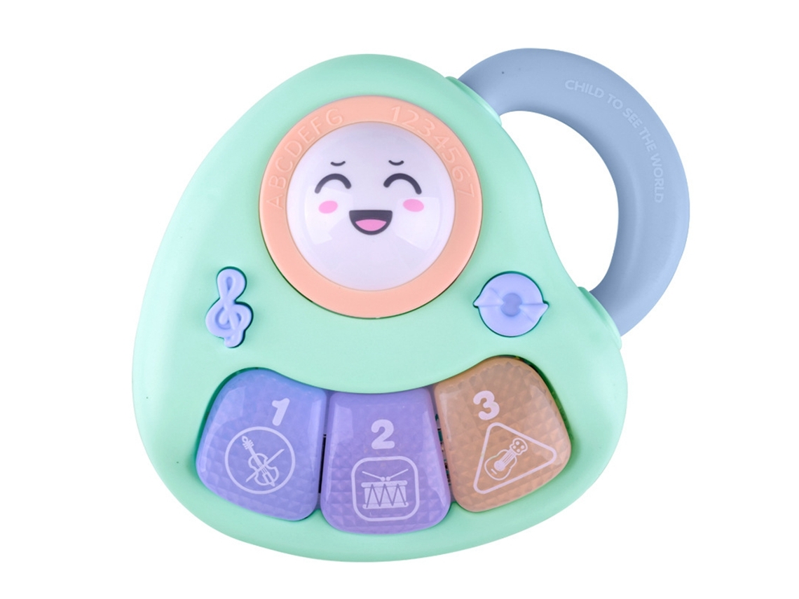 Ats-piano Eléctrico Portátil Para Bebés Piano Musical Infantil Niños Juguete Cartel Animado Azul