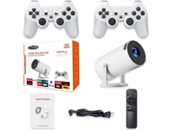 Consola Retro X10 Plus con proyector 4K portátil, 10.000 juegos | Android 11 | 2 mandos inalámbricos 2.4G | Plug and Play | HDMI Zruxe