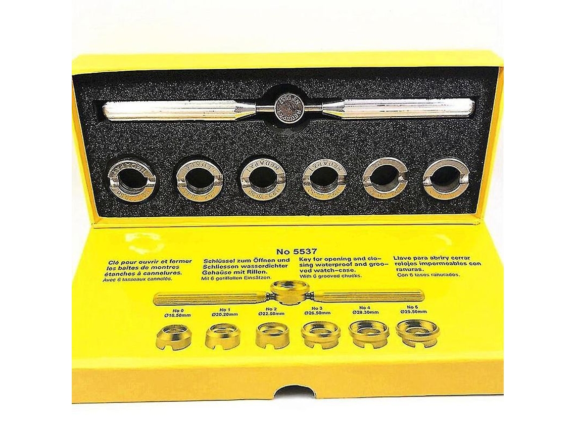 Kit De 7 Herramientas Para Abrir Cajas De Relojes Rolex Con Llave Y Anillos De Diferentes Tamaños.