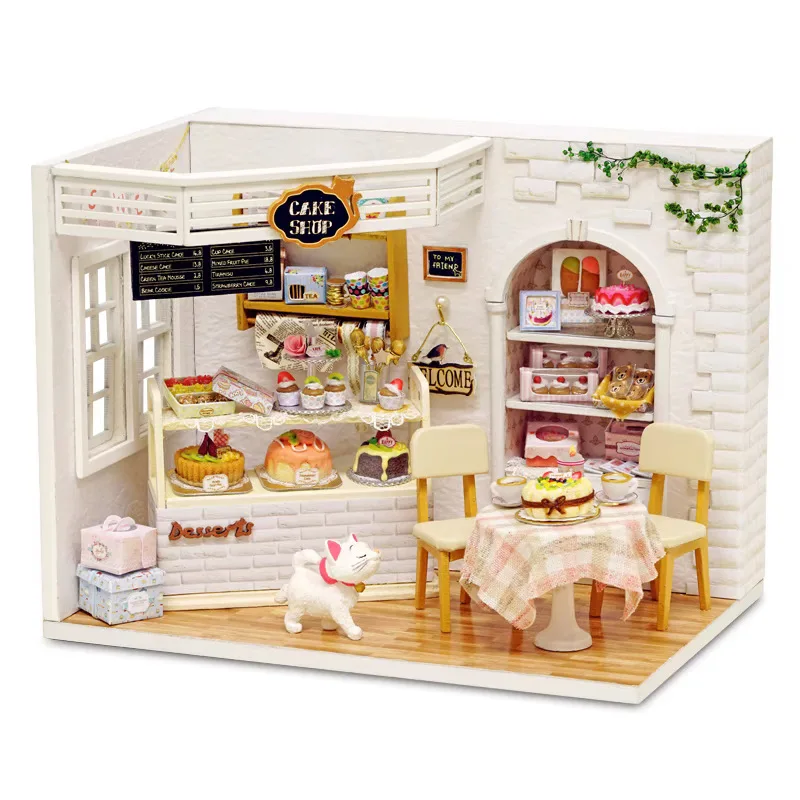 Casa De Muñecas De Postres Y Repostería Para Armar Uno Mismo, Mini Pastelería De Madera En 3d