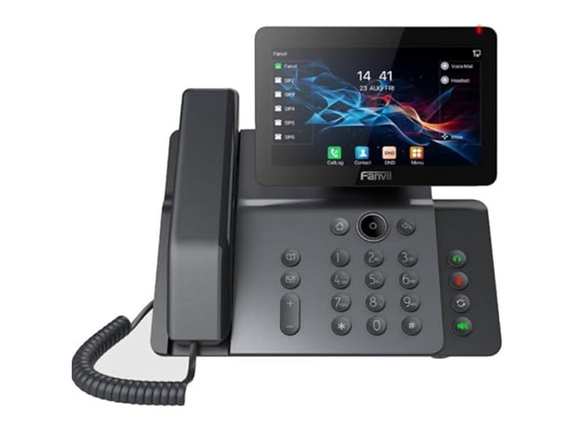 Teléfono IP empresarial Fanvil V66 de 7 pulgadas con pantalla inclinable y Bluetooth y wifi 6.