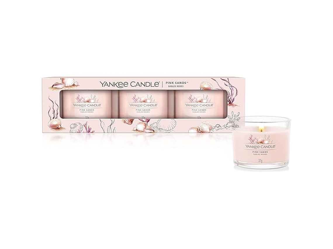 Pack de 3 Velas Aromáticas Votive Pink Sands YANKEE CANDLE